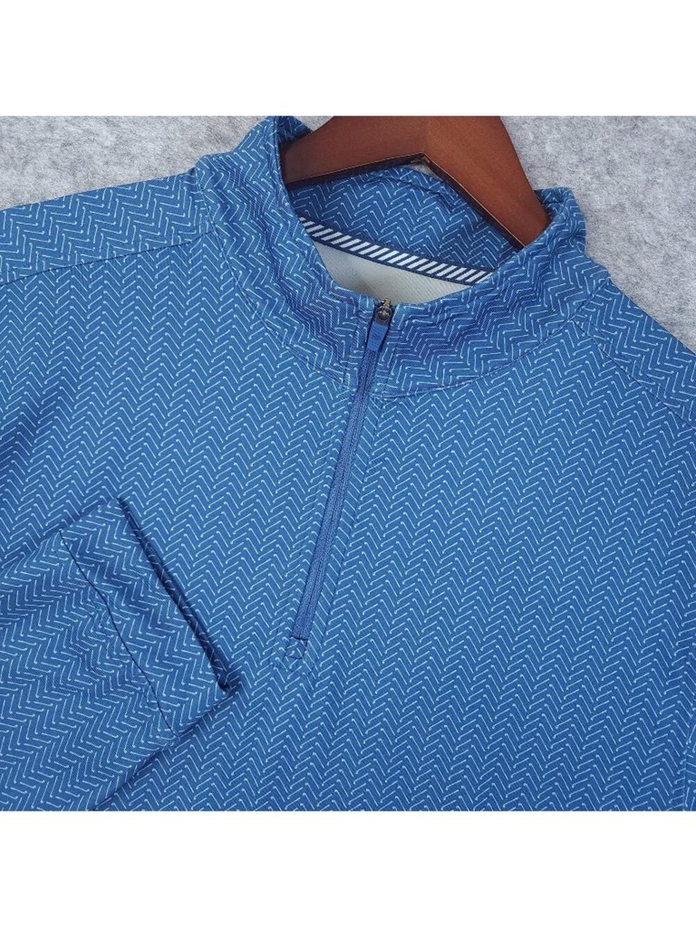 Southern Tide 1/4 Zip Pullover Large Cruiser Blue Golf Club Print Performance